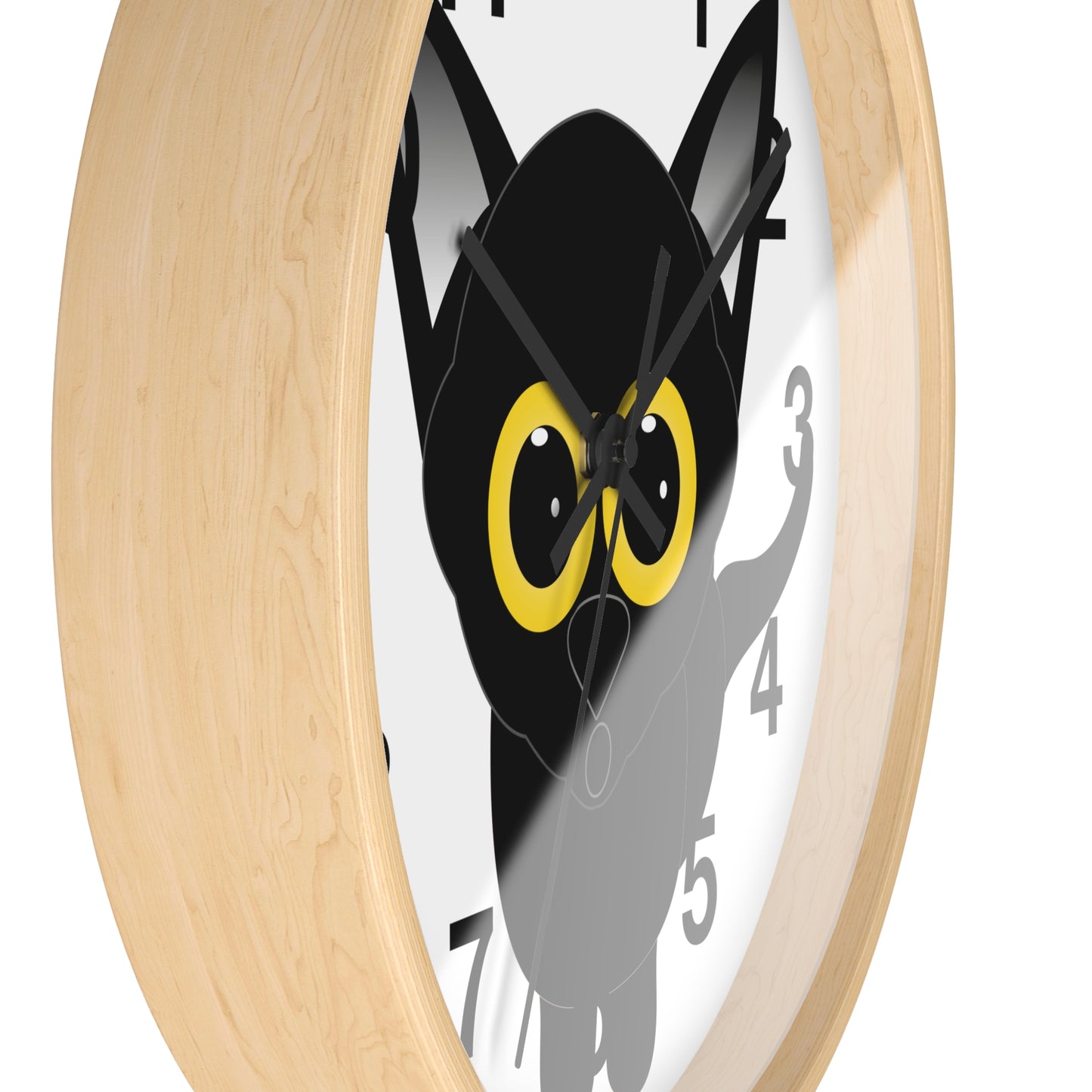 Wall clock Black Cat with Large Eyes