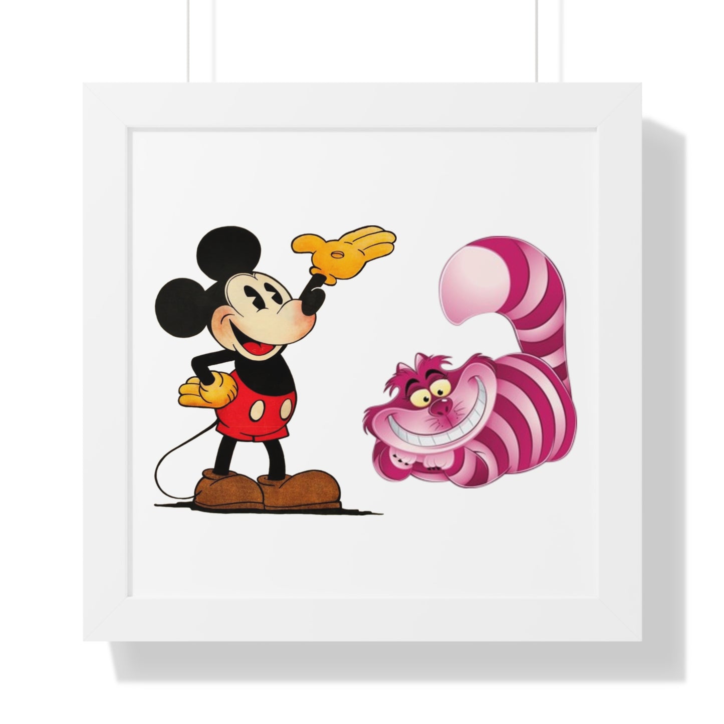 Framed Horizontal Poster Mickey Mouse & Cheshire Cat
