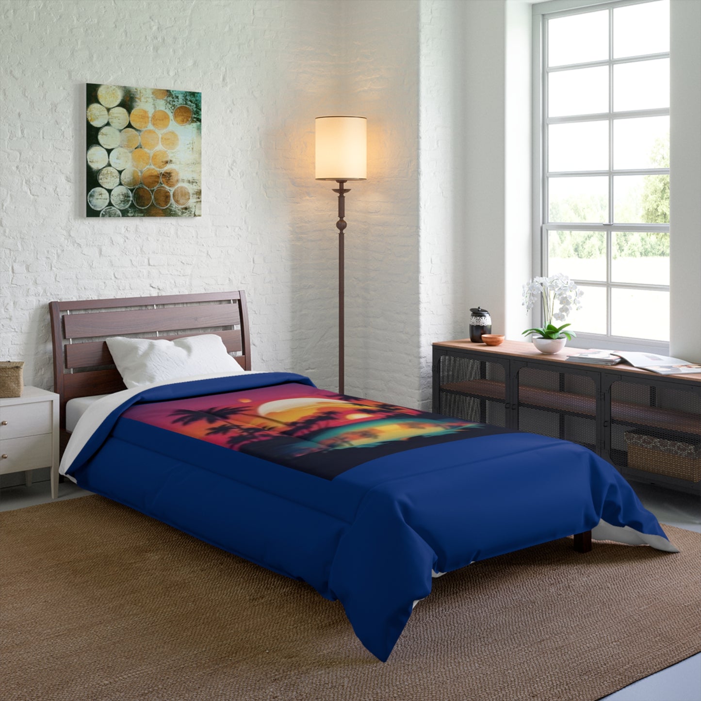 Beach with Palm Trees at Sunset Great for a Birthday Christmas Gift!