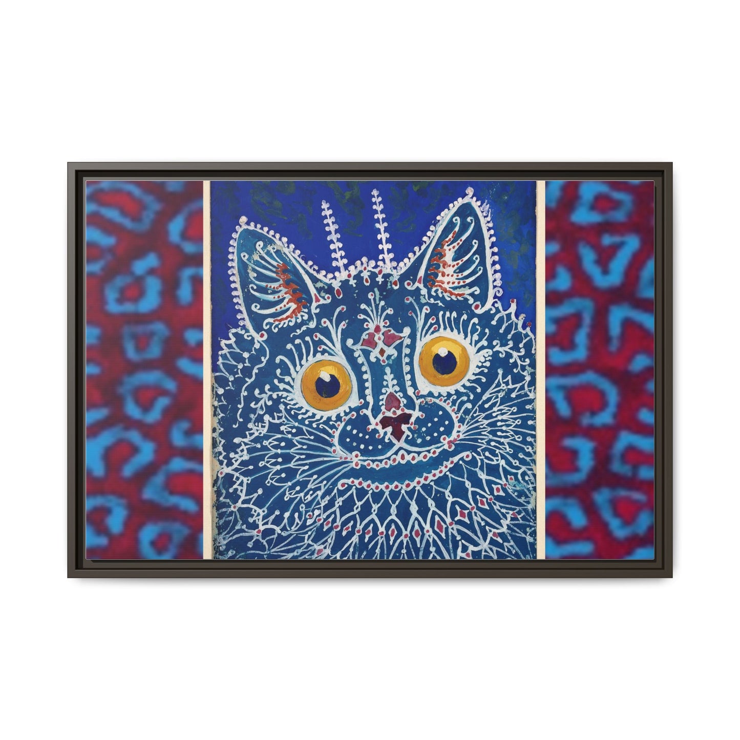 Colorful Cat Framed Matte Canvas Art - Whimsical Home Decor
