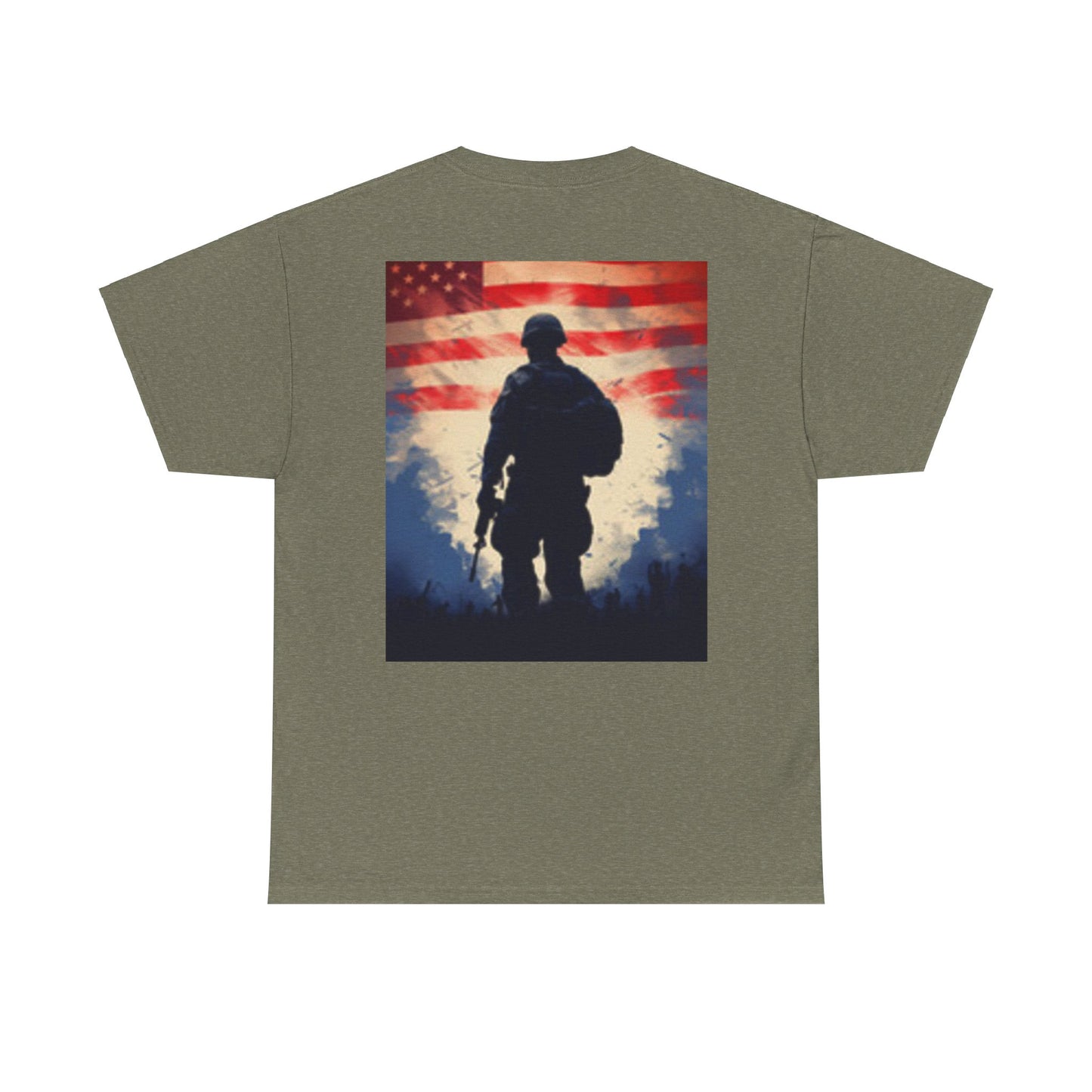 T-shirt USA Flag Military Man with Gun