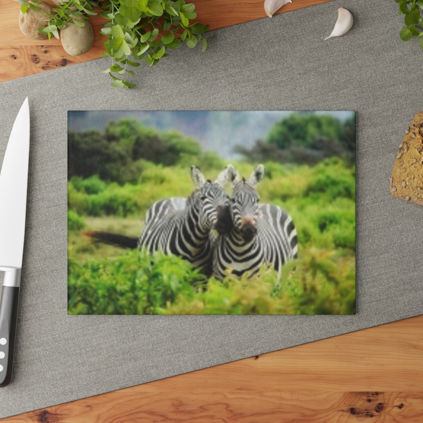 Zebra Glass Cutting Board, Kitchen Decor, Gift for Animal Lovers, Unique Cooking Accessory, Nature-Themed Home Essential