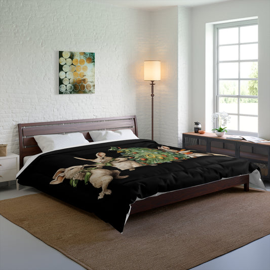 Comforter Full/Queen size Four Rabbits Christmas Tree