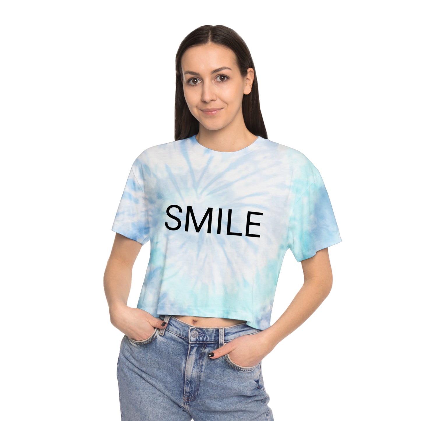 T-shirt court tie-dye pour femme SMILE