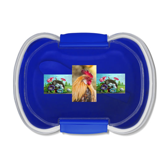 Two-tier Bento Box Rooster Flowers