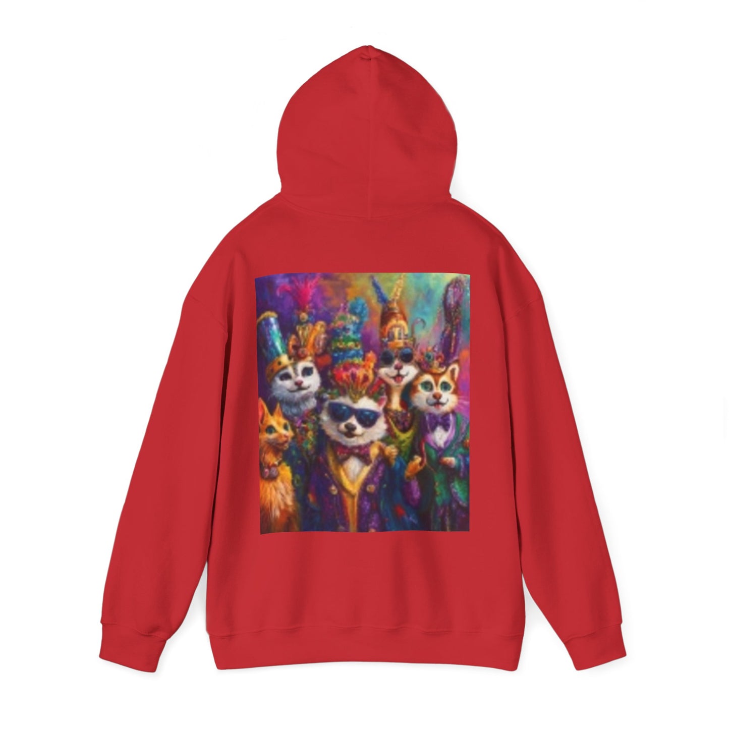 Colorful Cat Party Hooded Sweatshirt