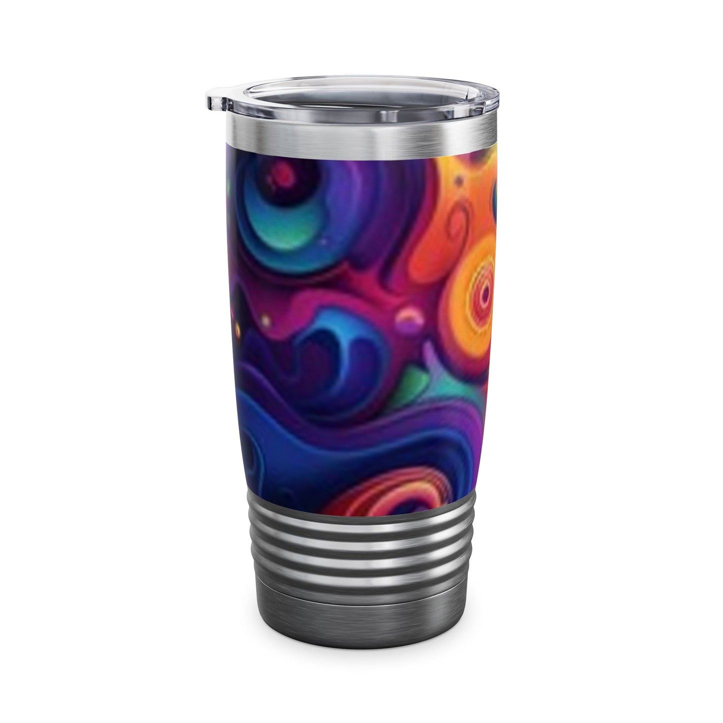Vibrant Swirl 20oz Ringneck Tumbler - Colorful Travel Mug for Coffee Lovers