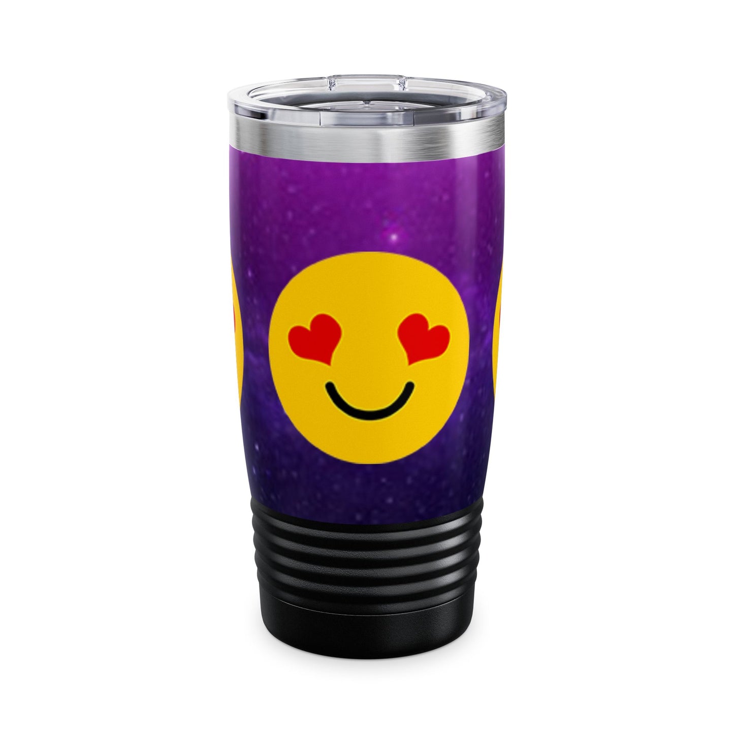 Happy Face Heart Eyes Ringneck Tumbler, 20oz | Essential Travel Mug, Couple Gift, Cute Drinkware, Emoji Lovers Cup, Fun Party Favor