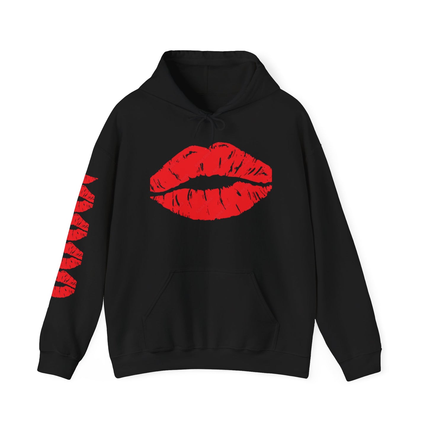 Sudadera con capucha retro hermosa mujer labios rojos