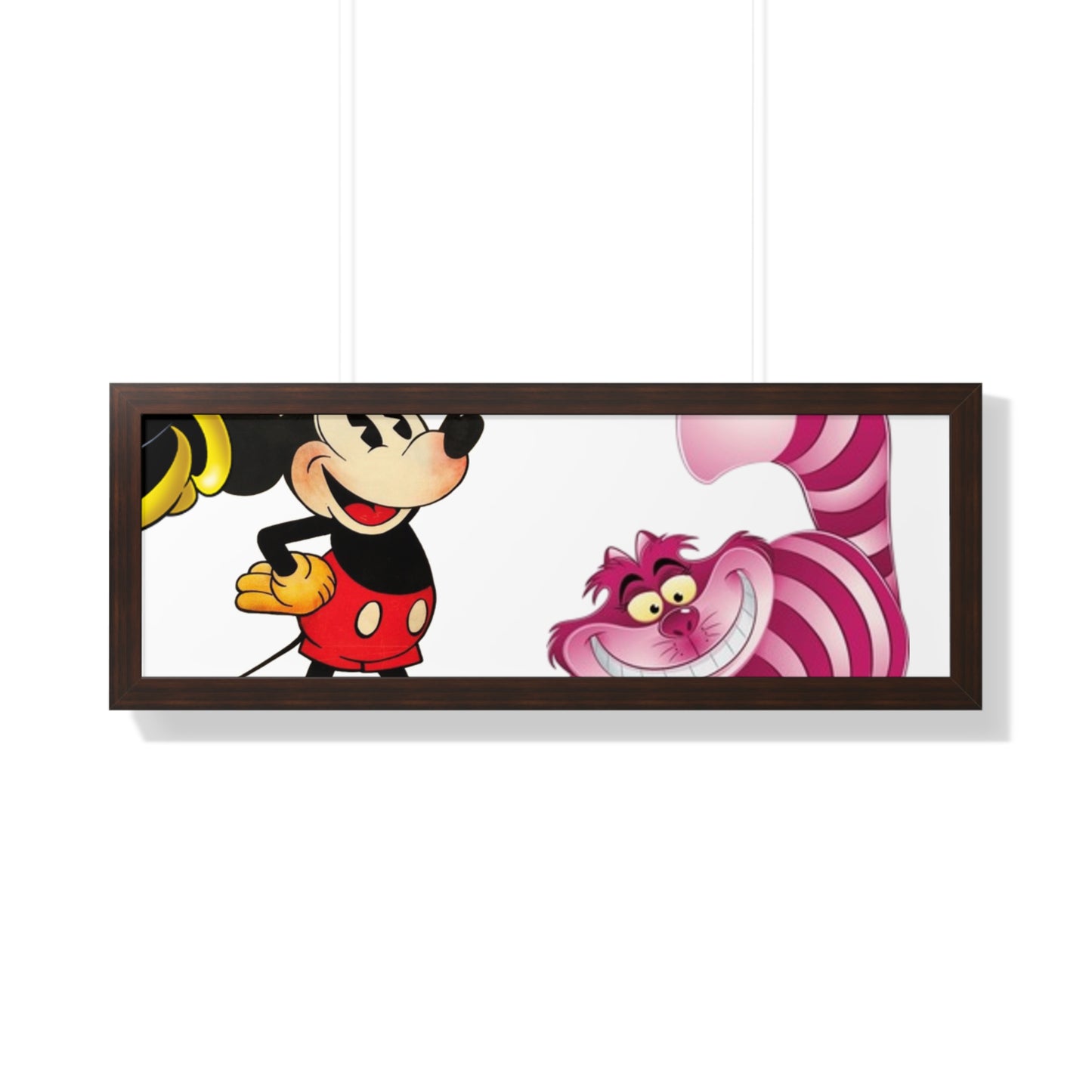Framed Horizontal Poster Mickey Mouse & Cheshire Cat
