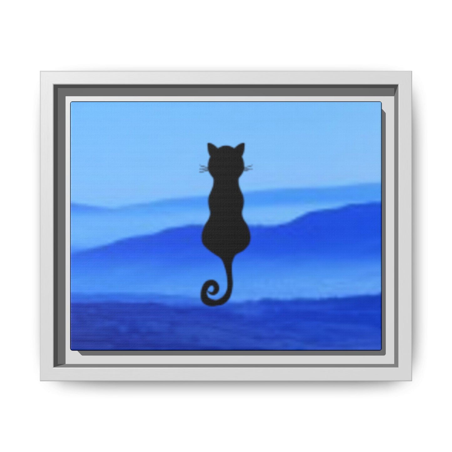 Framed Cat Silhouette Art Print, Wall Decor, Cat Lover Gift, Home Office Art, Pet Memorial