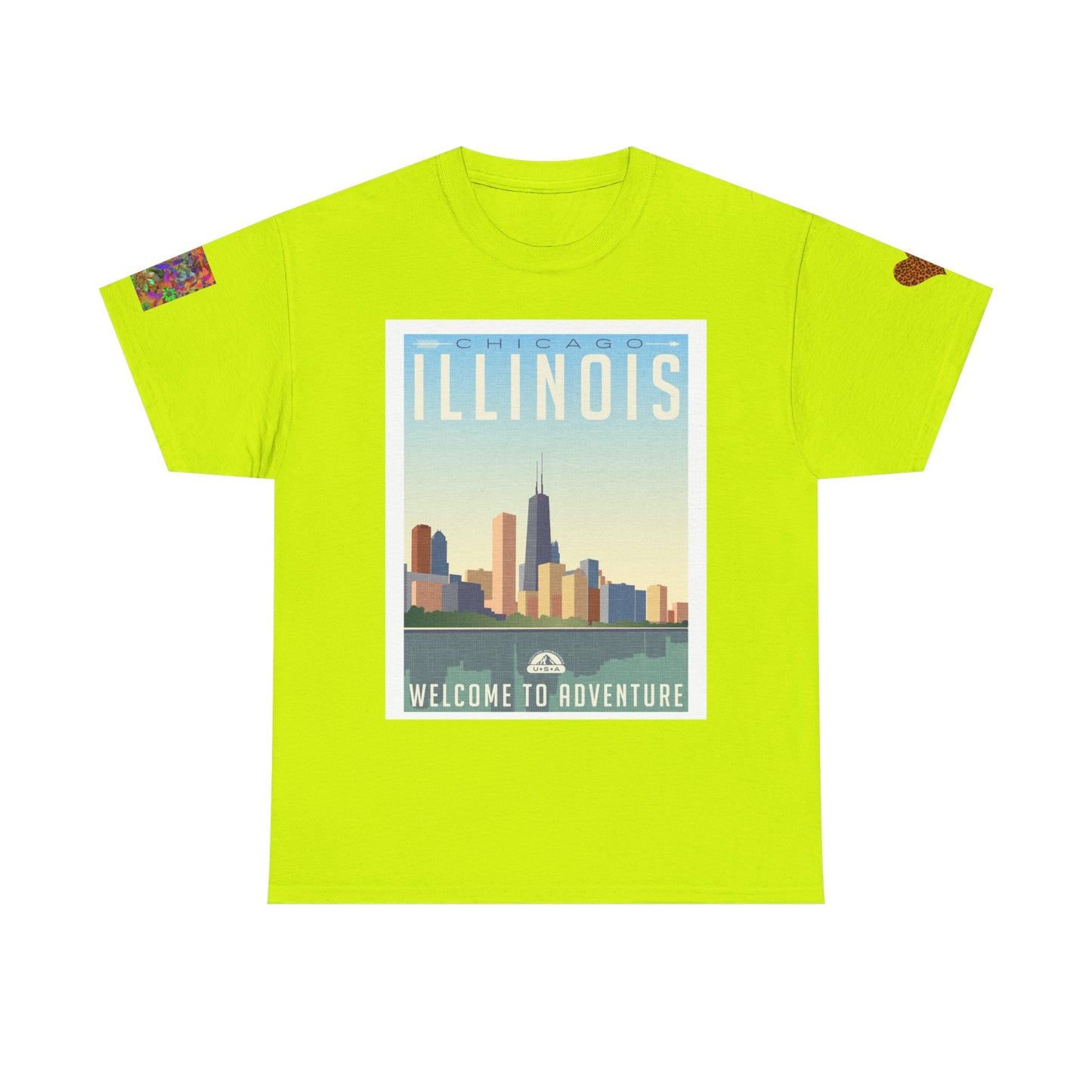 Chicago Adventure T-shirt with Mountain Wolf in Moonlight