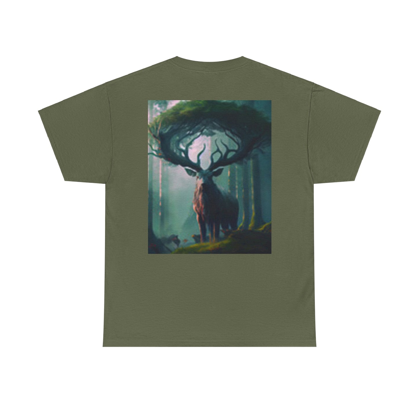 T-shirt unisexe en coton épais Deer Forest