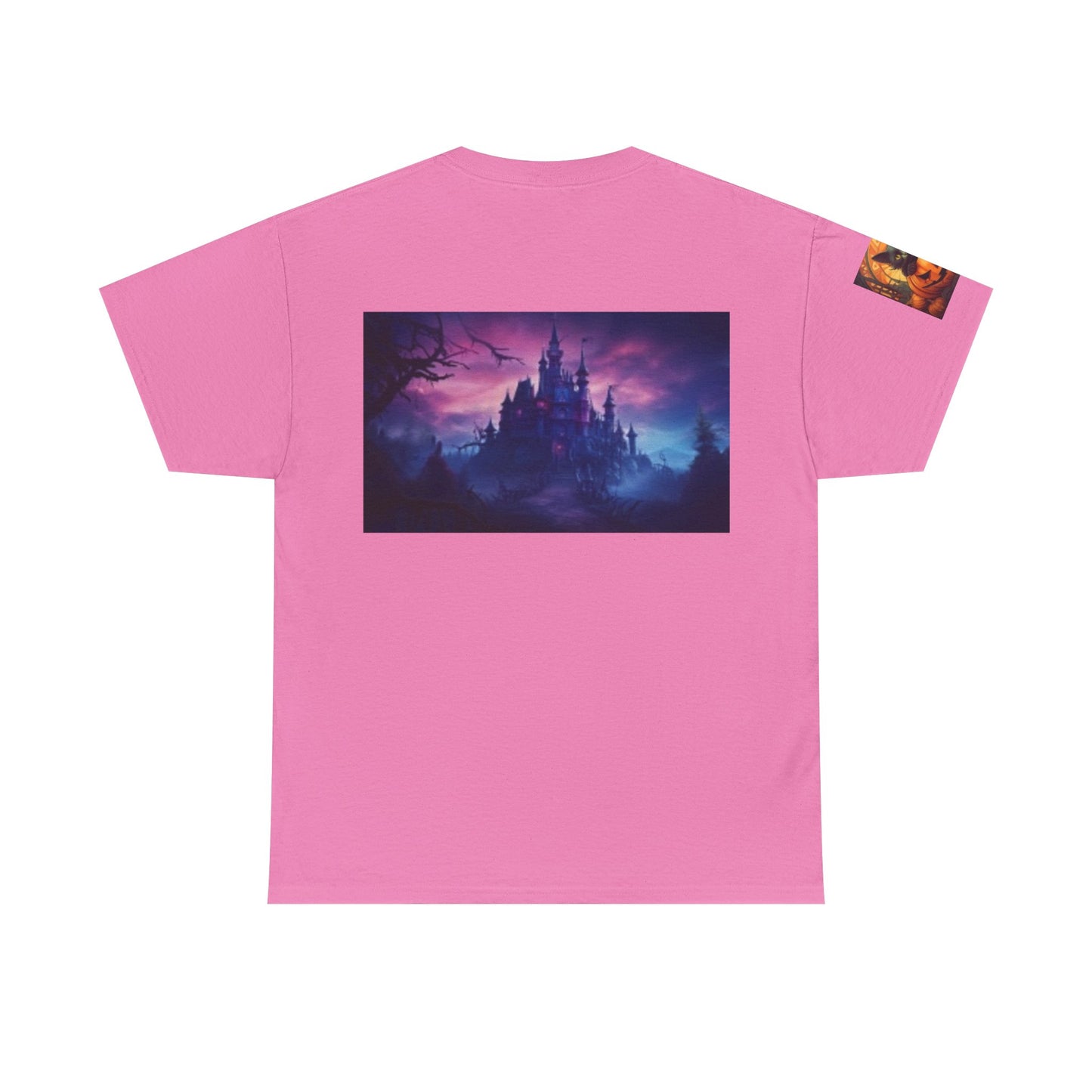 Witch Wine Castle Black Cat Unisex Heavy Cotton T-shirt