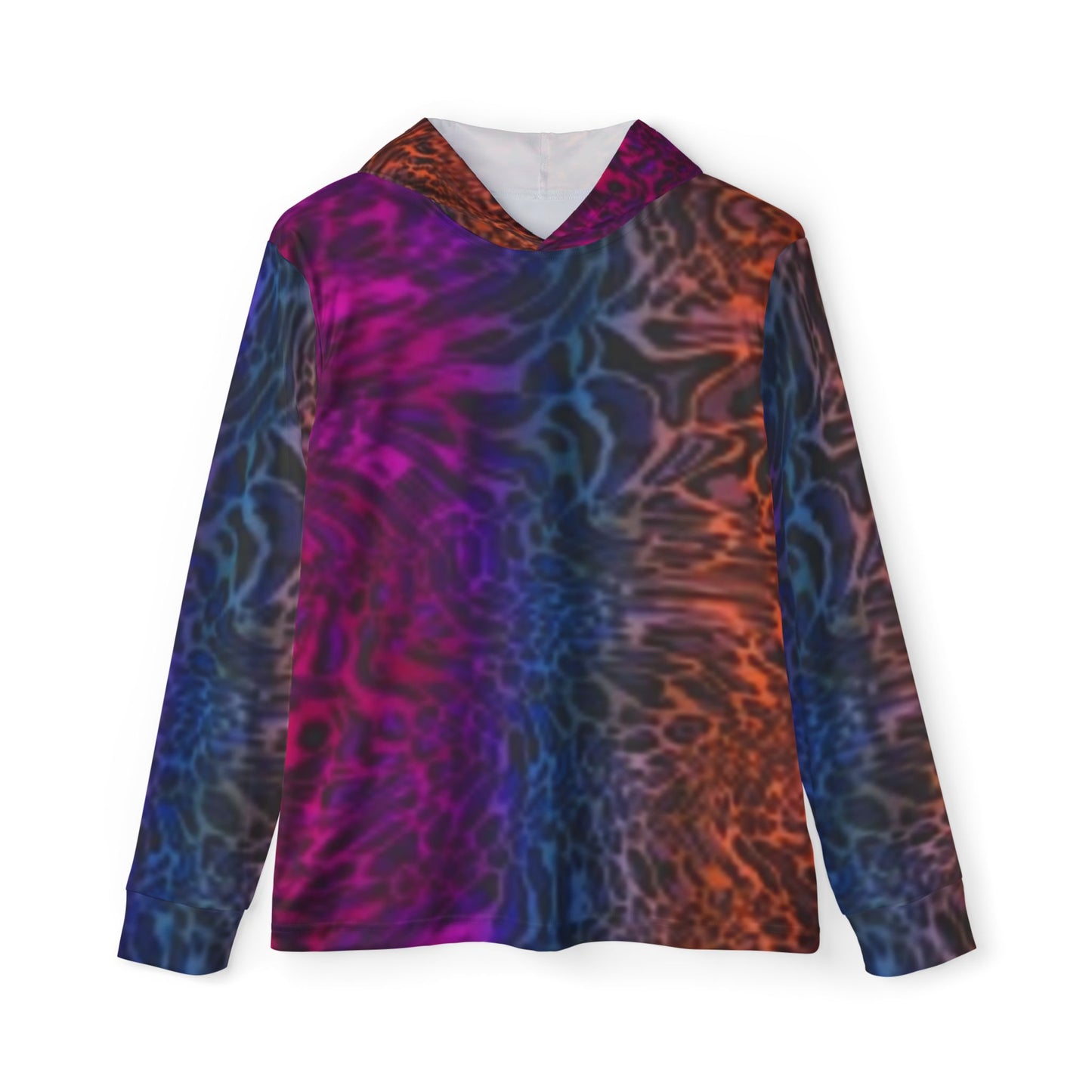 Men's Colorful Animal Print Sports Hoodie, Trendy Athletic Wear, Cool Gym Gear, Unique Fitness Fashion, Casual Streetwear