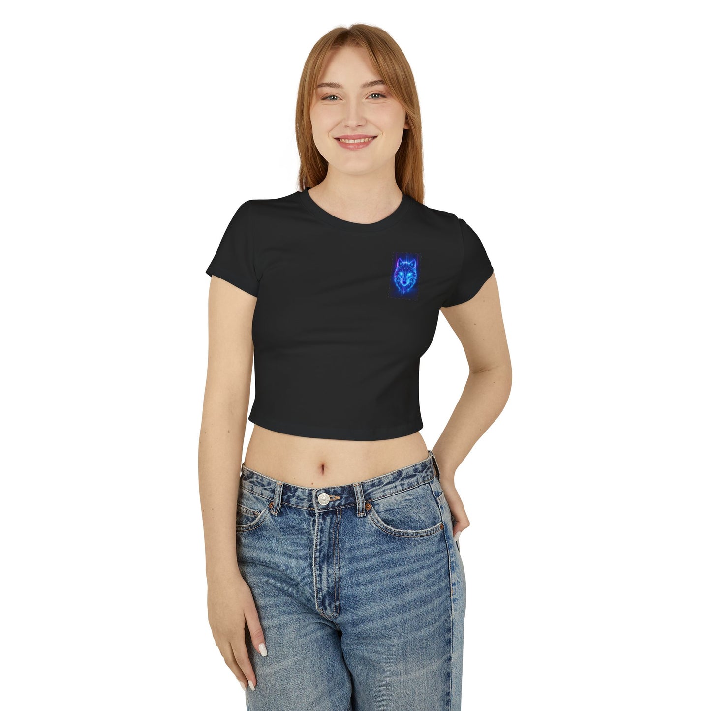 Women's Crop Top Luminous Blue Wolf