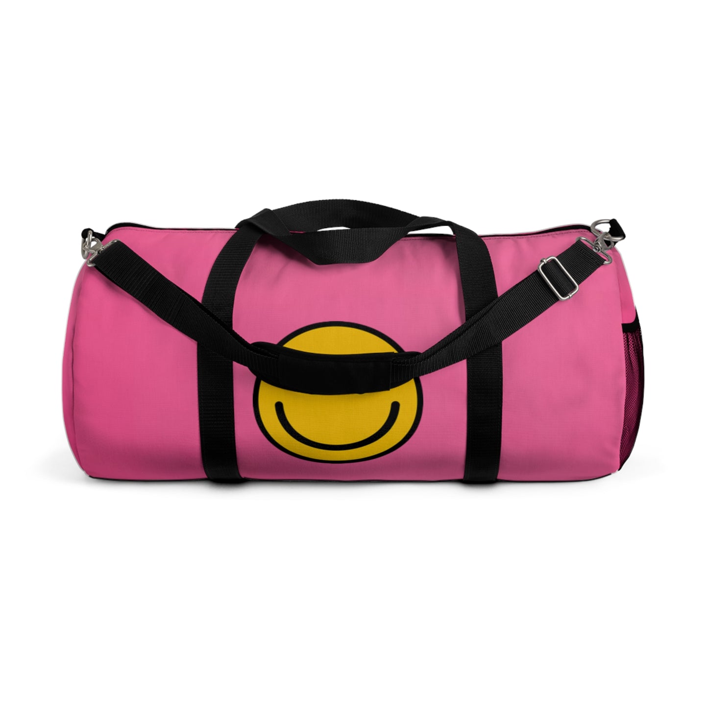 Happy Face Pink Vibe Duffel Bag, Gym Bag, Travel Bag, Weekend Getaway, Smiley Face Design, Perfect for Fitness and Fun