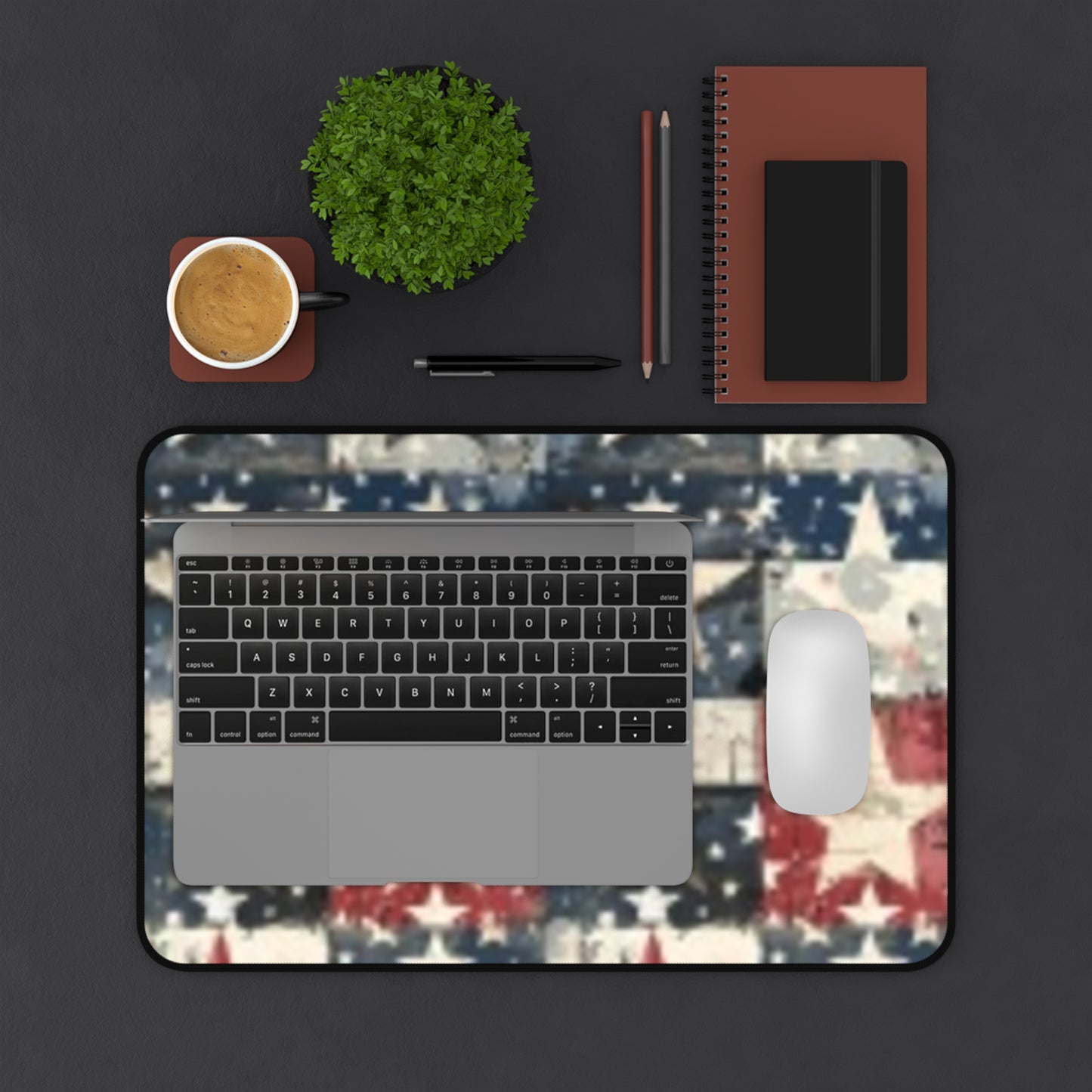 Patriotic Desk Mat - Americana Stars and Stripes, Home Office Decor, Work Station Accessory, Gift for Holidays, Unique Desk Protectors