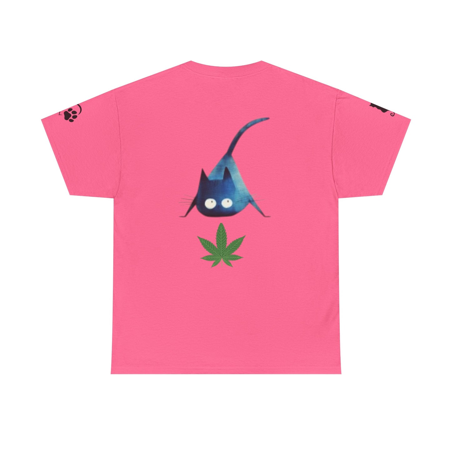 Funny Cat Looking at Marijuana Leaf  " I Love this T-shirt"