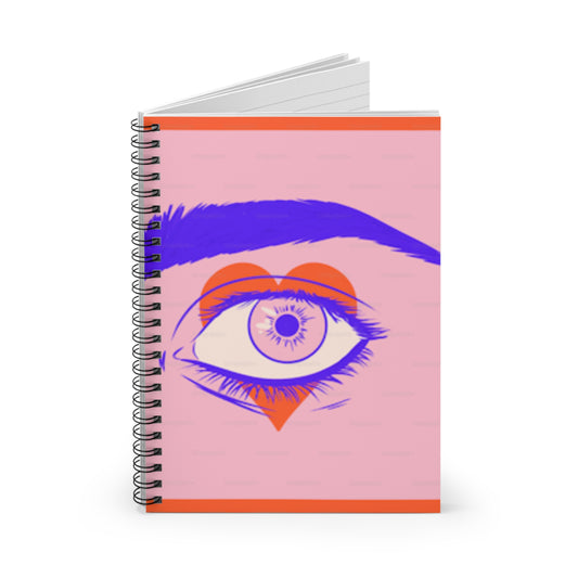 Spiral Notebook - Ruled Line 118 Pages Eye with a Heart
