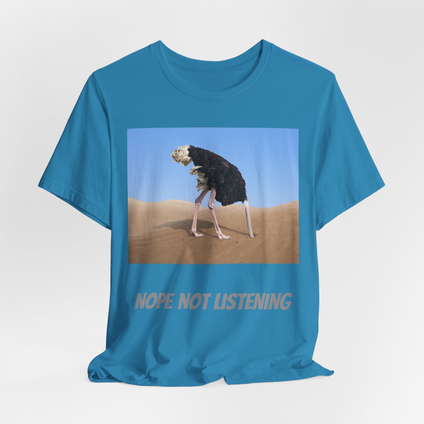 Camiseta avestruz no, no escucho