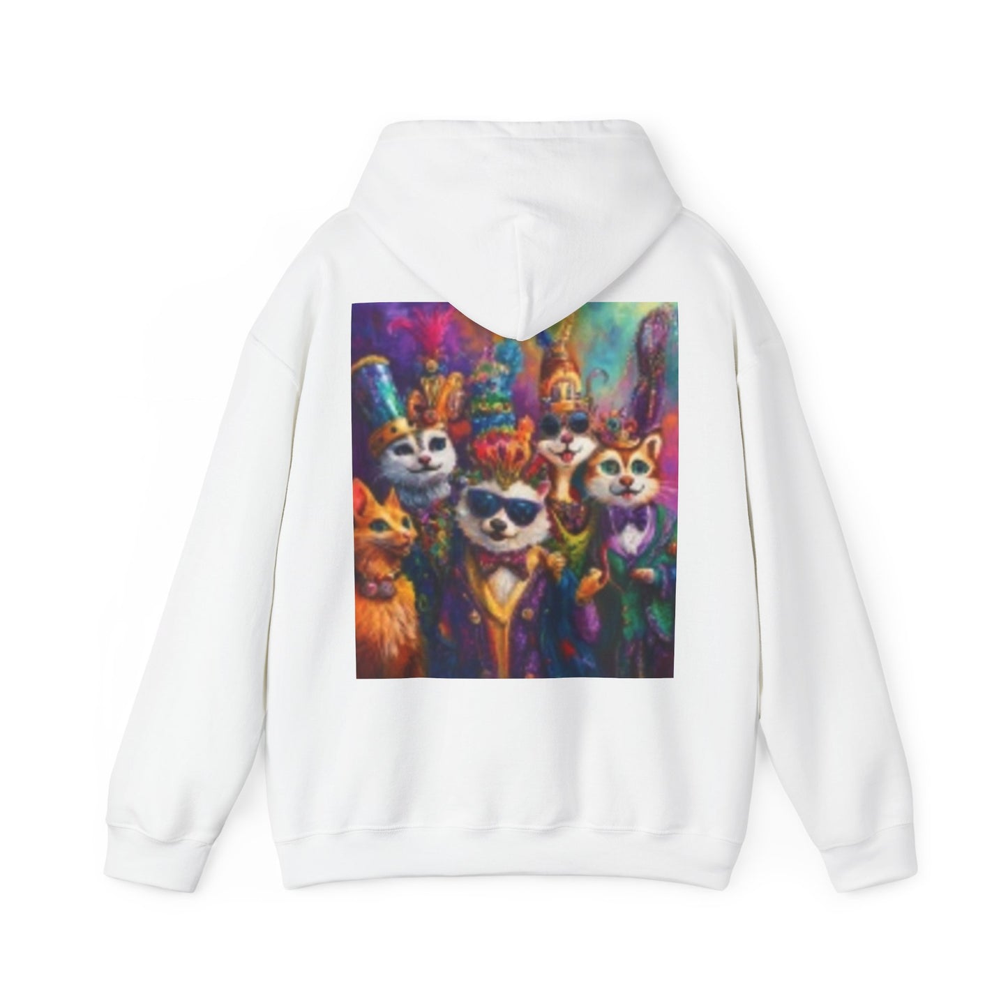 Colorful Cat Party Hooded Sweatshirt