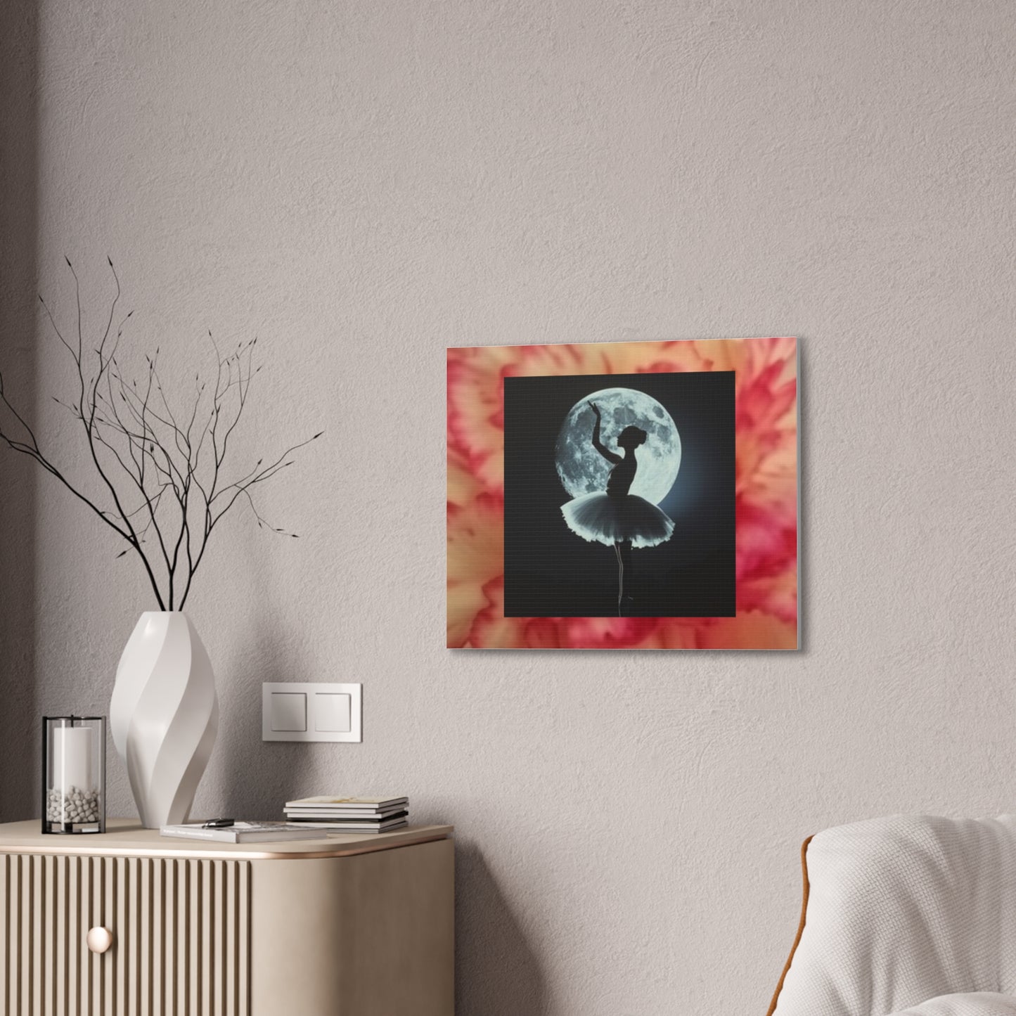 Ballet Moon Canvas Art Print, Ethereal Ballerina Decor, Perfect for Dance Studios, Home Decoration, Gift for Dancers, Wall Art