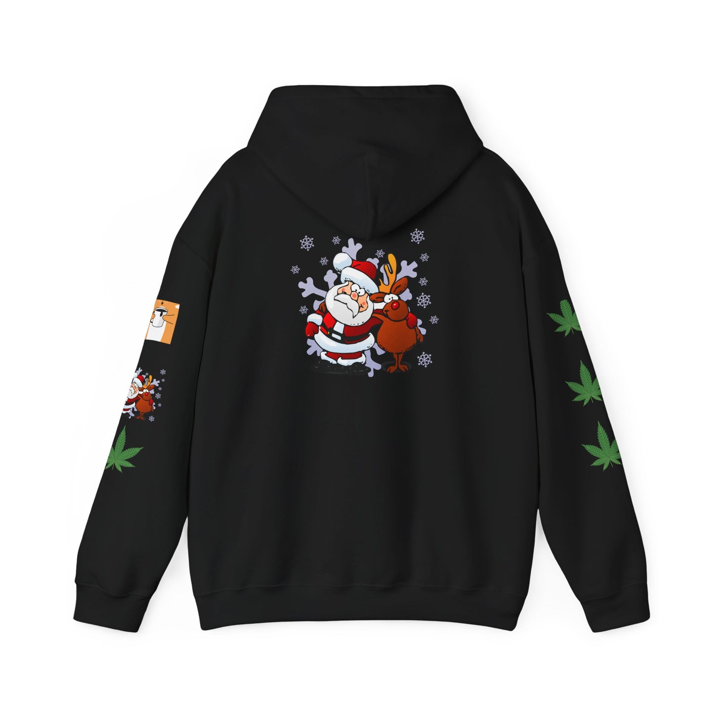 Sudadera con capucha Papá Noel Reno Hoja de marihuana