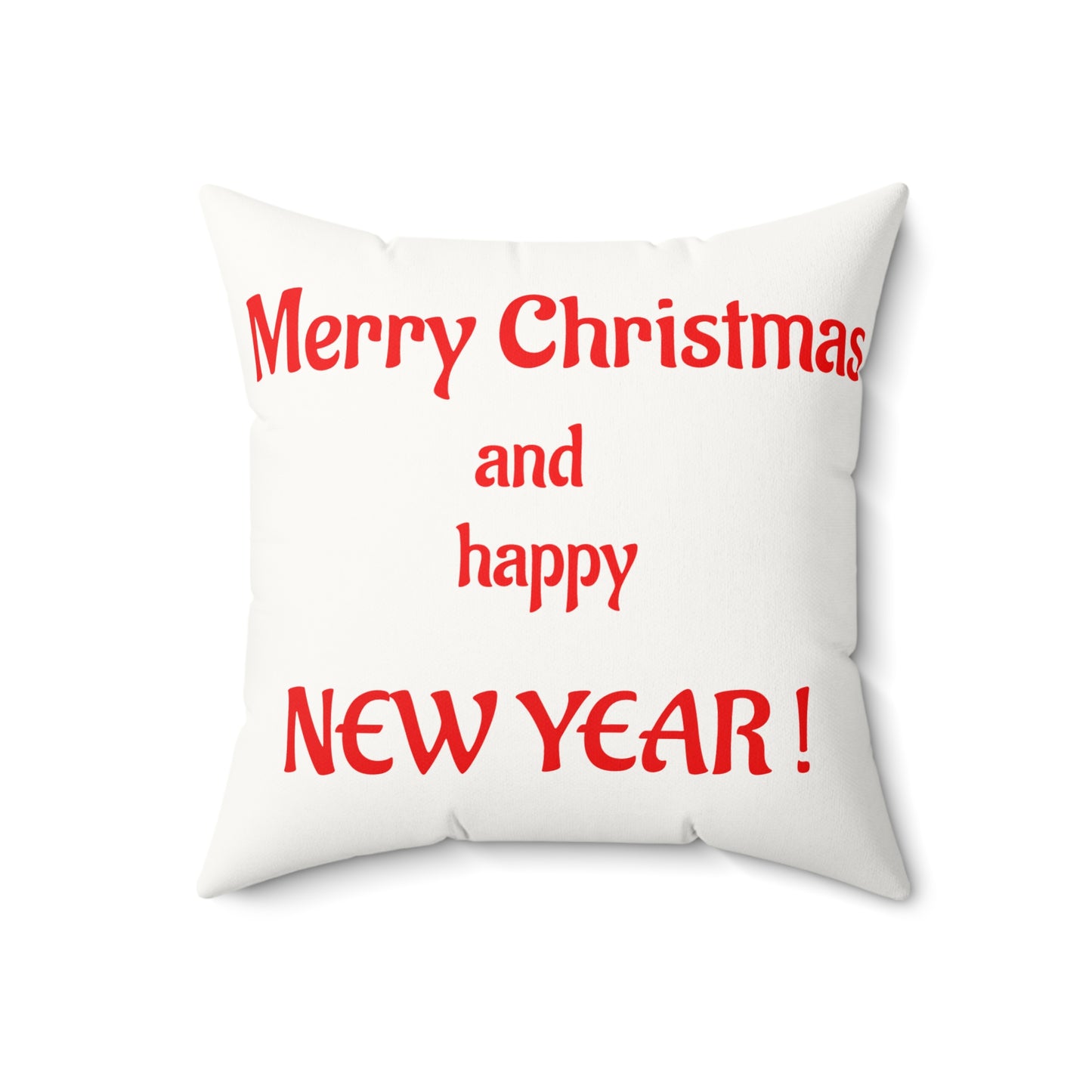 Christmas Faux Suede Square Pillow Merry Christmas and happy New Year