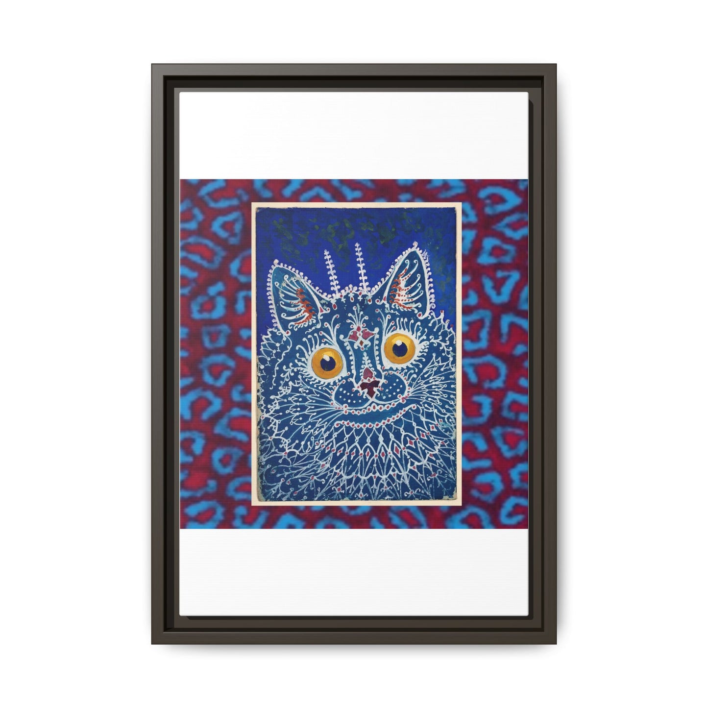 Colorful Cat Framed Matte Canvas Art - Whimsical Home Decor