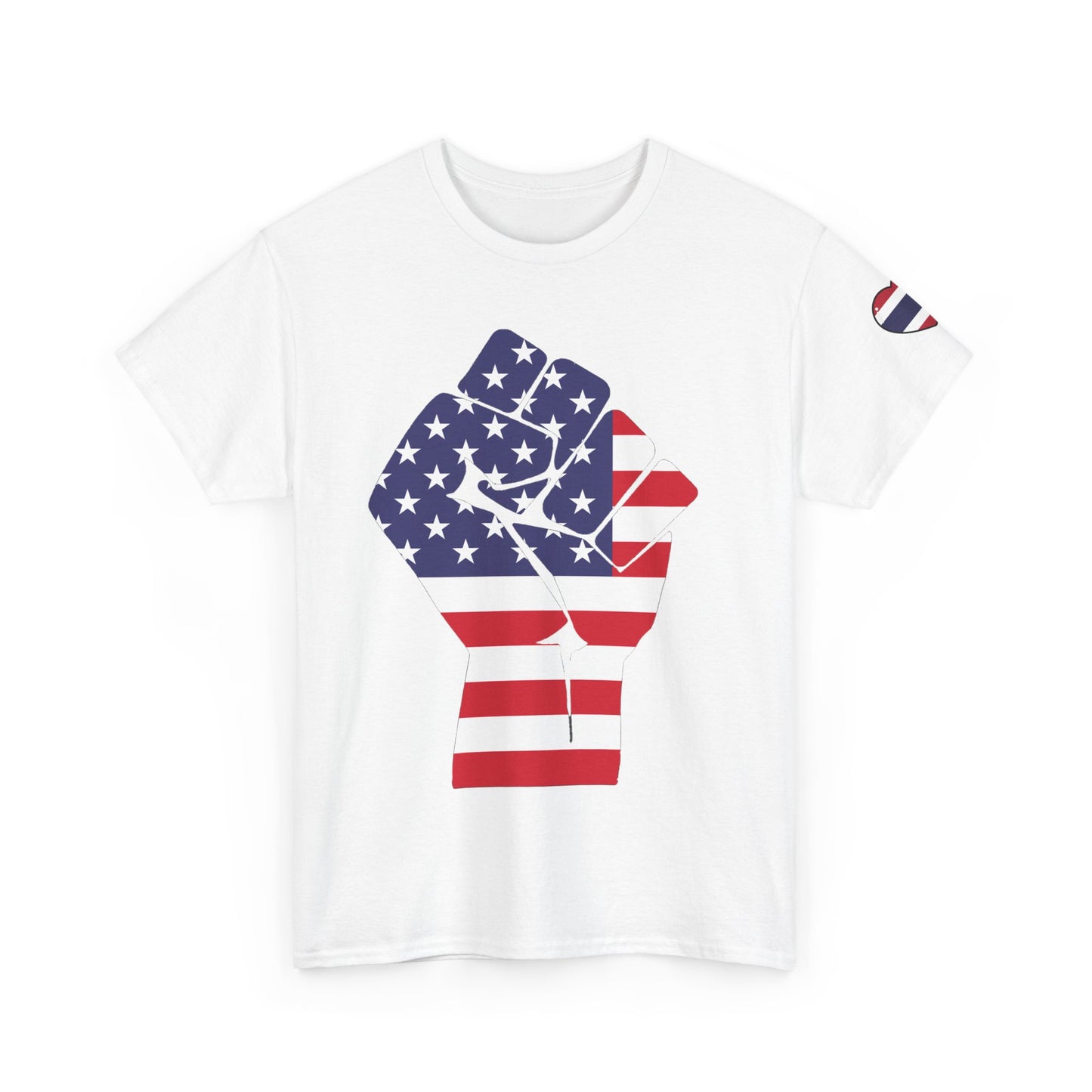USA Pride Unisex Heavy Cotton Tee - Patriotic Fist & Eagle Design