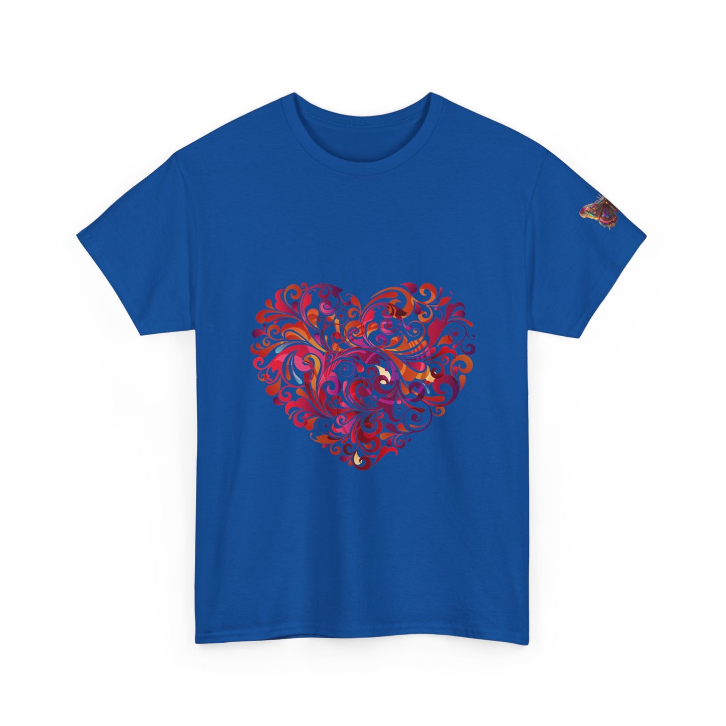 Camiseta unisex de algodón grueso Bohemian Heart: perfecta para el amor y el cariño. 
