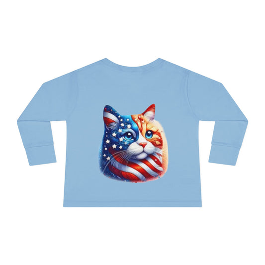 Rainbow ‘Friendship’ Patriotic Cat Toddler Long Sleeve T-shirt Fabulous Gift!