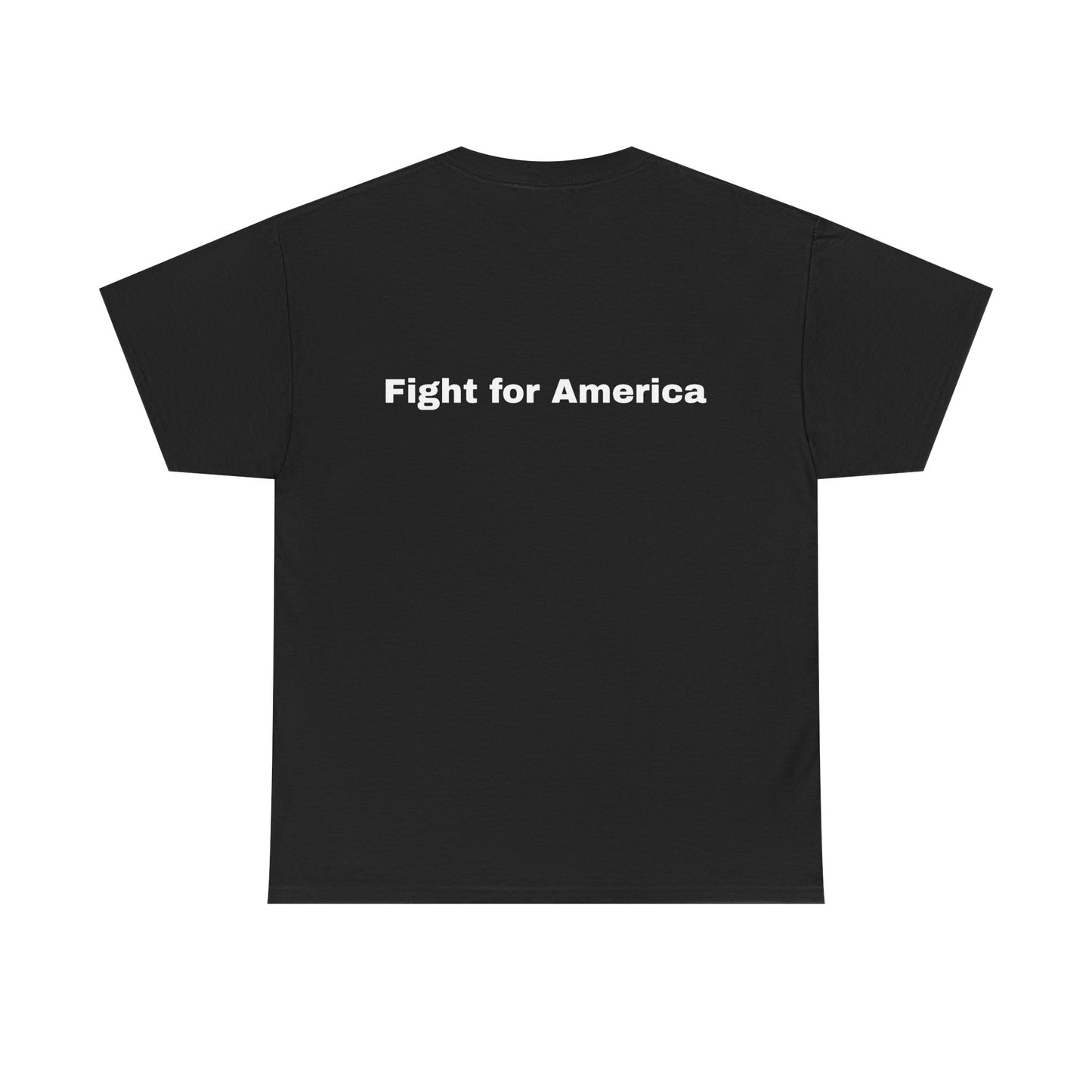 Camiseta unisex patriótica de algodón grueso - Camiseta gráfica "Lucha por América"