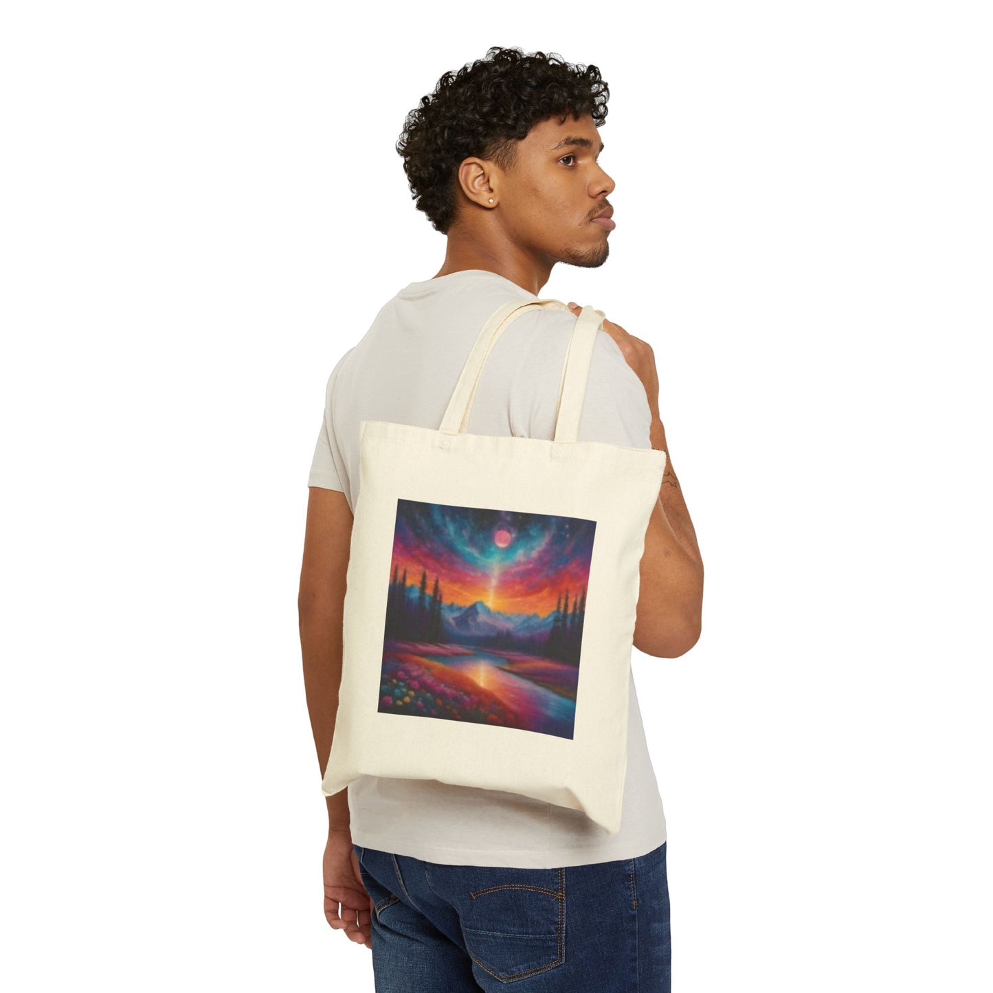 Adventure-Themed Cotton Canvas Tote Bag - Perfect for Nature Lovers