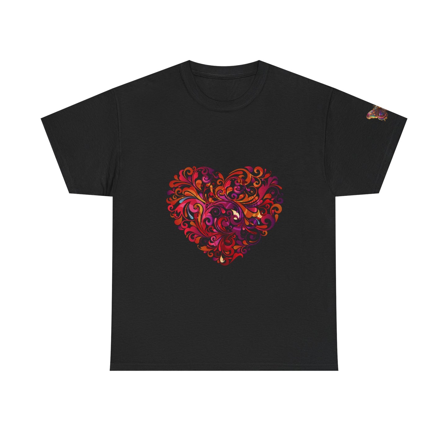 Camiseta unisex de algodón grueso Bohemian Heart: perfecta para el amor y el cariño. 