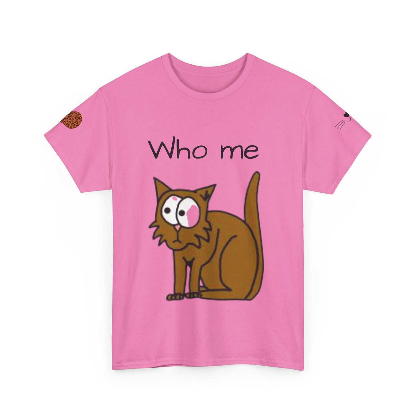 Funny Cat Unisex Heavy Cotton T-shirt - 'Who Me?' Graphic Shirt