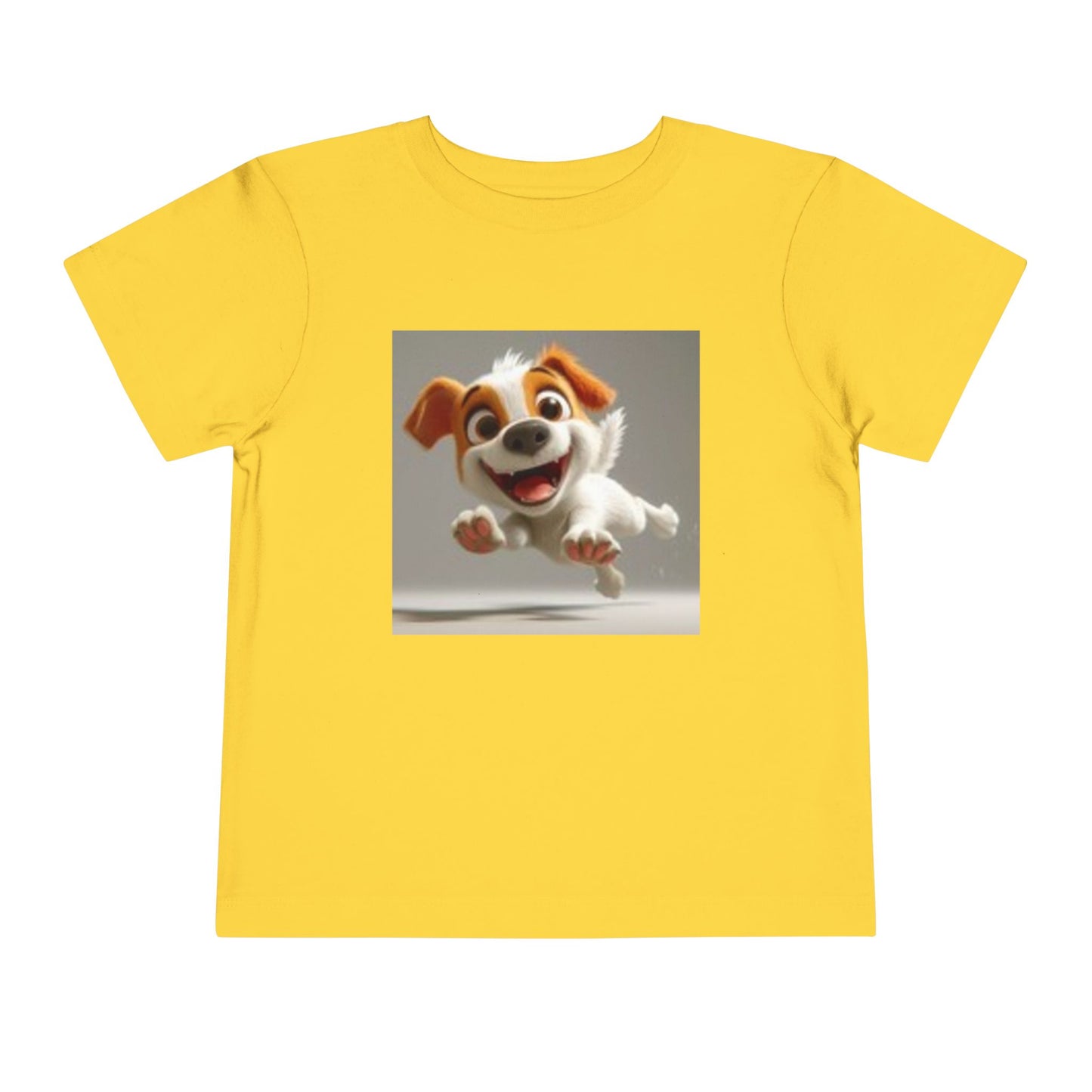 Cute Toddler Dog Jumping T-shirt & Heart, Adorable Kids T-Shirt, Pet Lover Gift, Animal Print Top, Birthday Outfit, Playwear for Toddlers