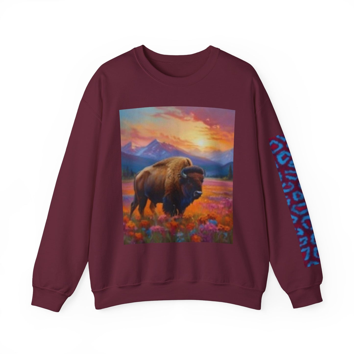 Bold Buffalo Design Unisex Crewneck Sweatshirt - Perfect for Nature Lovers