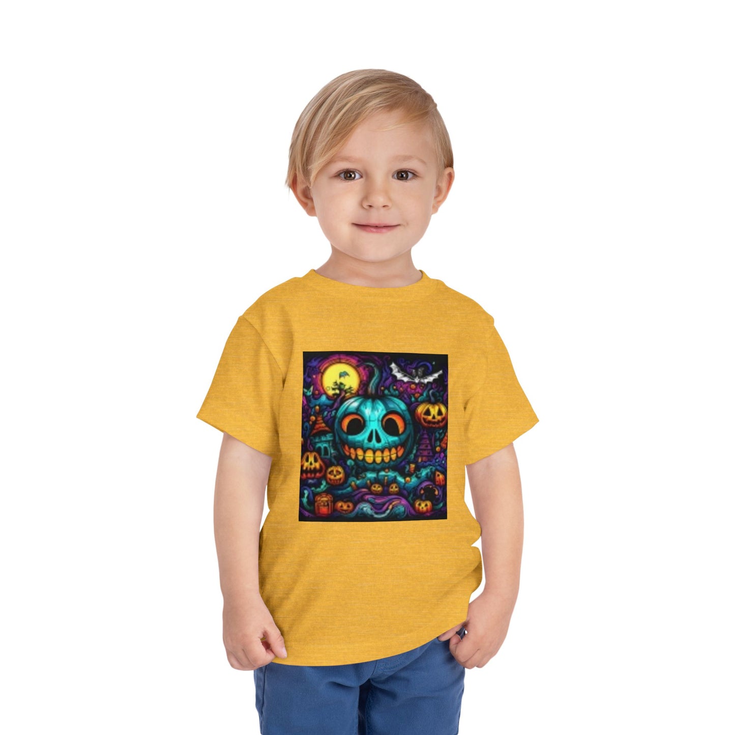 Colorful Pumpkin I'm happy Toddler Short Sleeve T-shirt Fun T-shirt for Halloween!