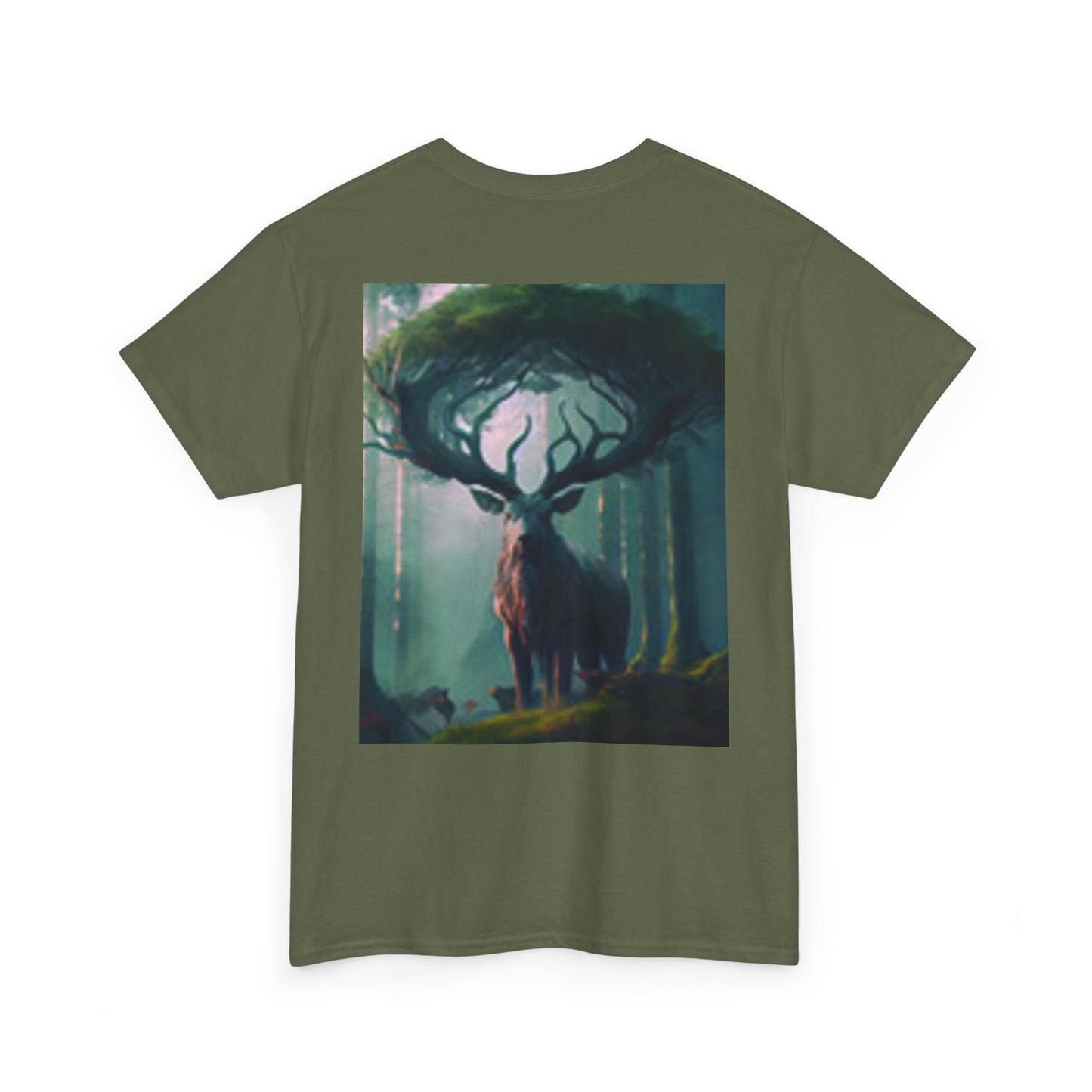 T-shirt unisexe en coton épais Deer Forest