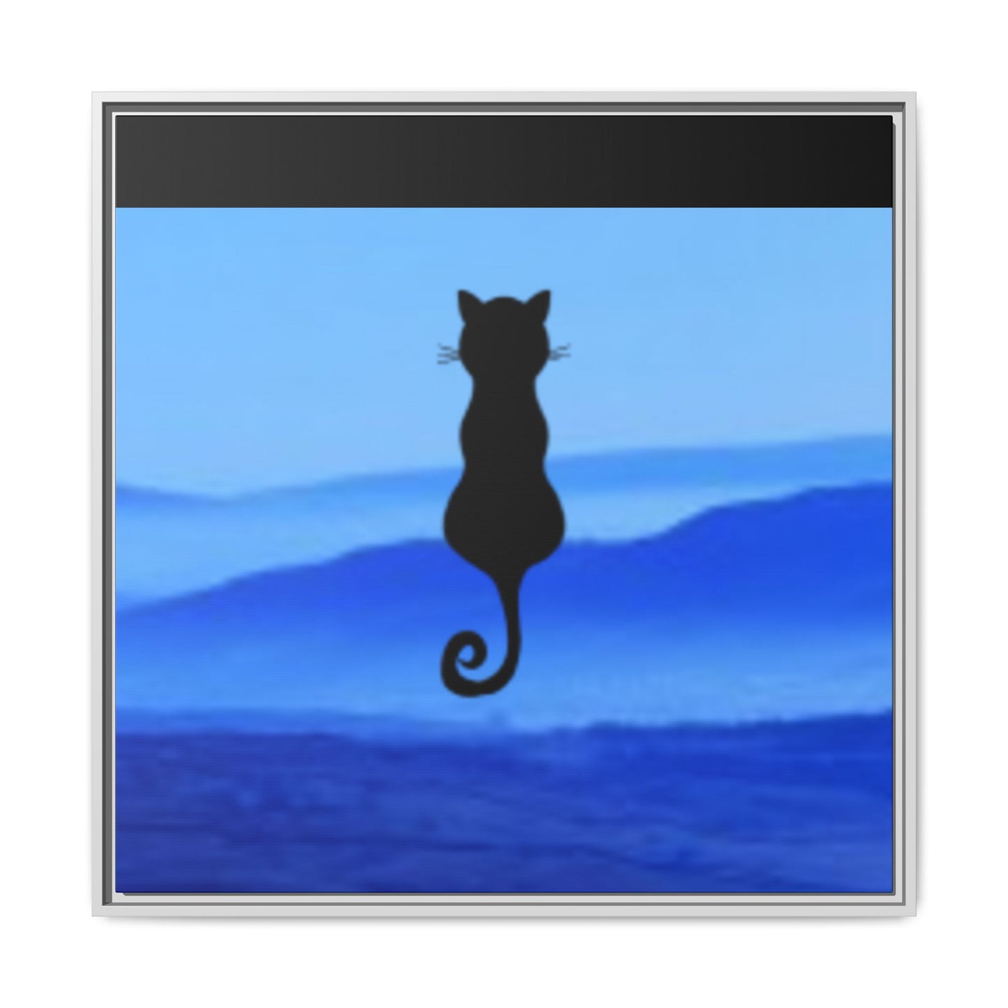 Framed Cat Silhouette Art Print, Wall Decor, Cat Lover Gift, Home Office Art, Pet Memorial