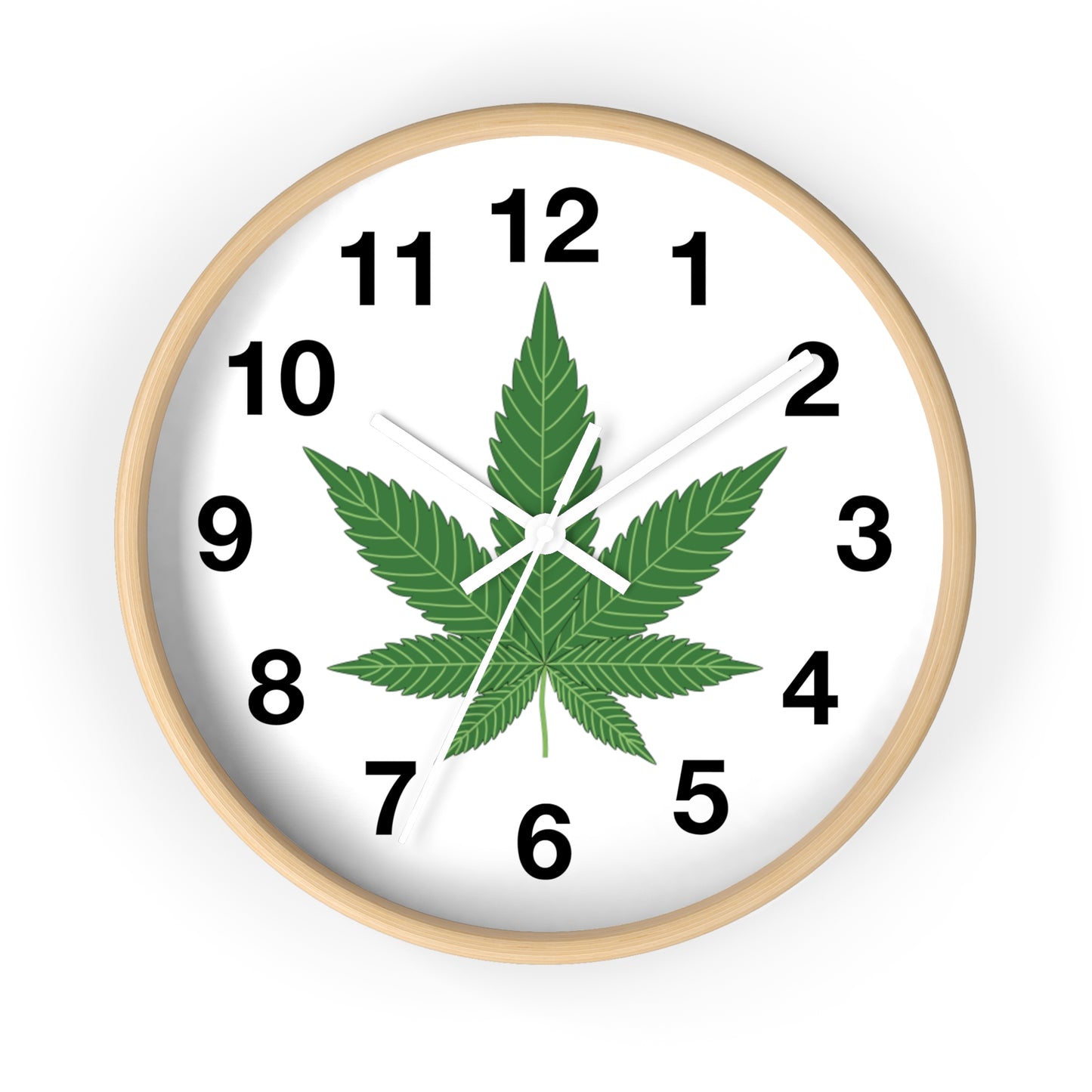 Wall Clock Marijuana Leaf