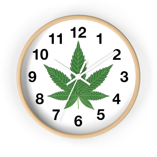 Wall Clock Marijuana Leaf