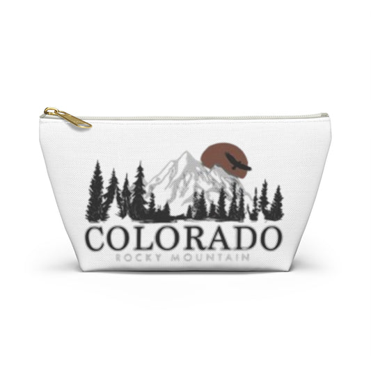Scenic Colorado Accessory Pouch – T-Bottom Travel Bag with Rocky Mountain Design