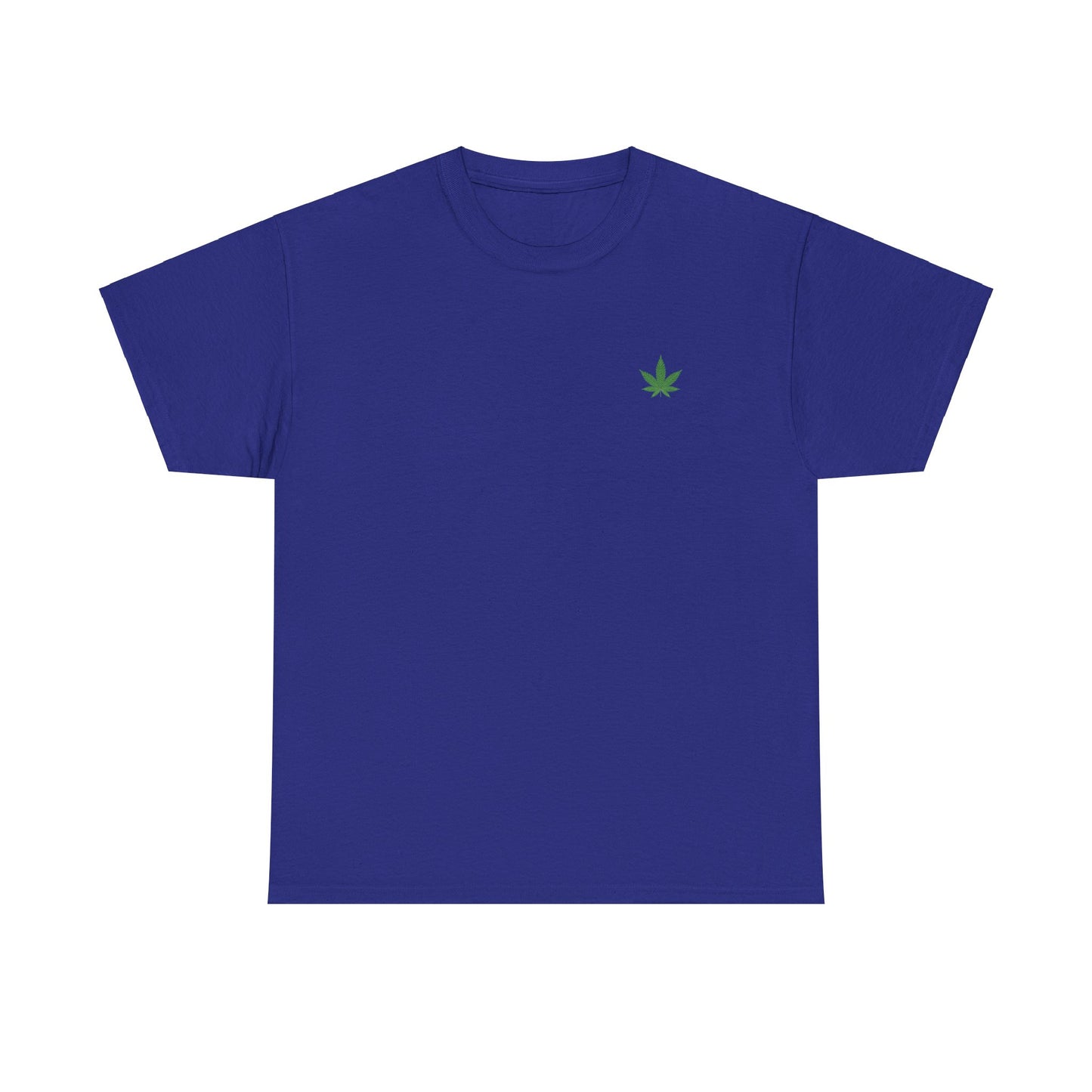 T-shirt unisexe en coton épais avec motif feuille de cannabis verte