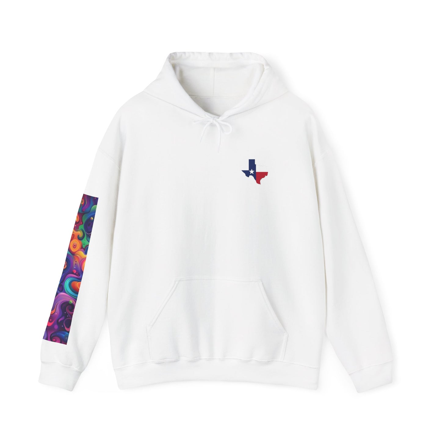 Sweat à capuche unisexe inspiré du Texas avec manches colorées 