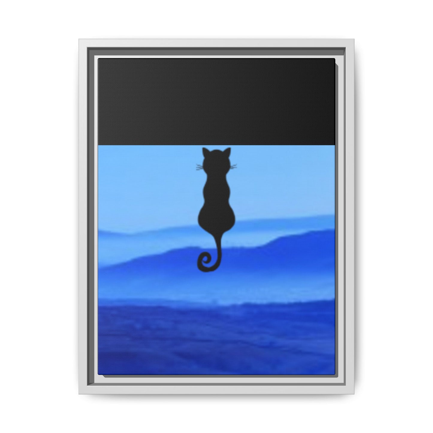 Framed Cat Silhouette Art Print, Wall Decor, Cat Lover Gift, Home Office Art, Pet Memorial