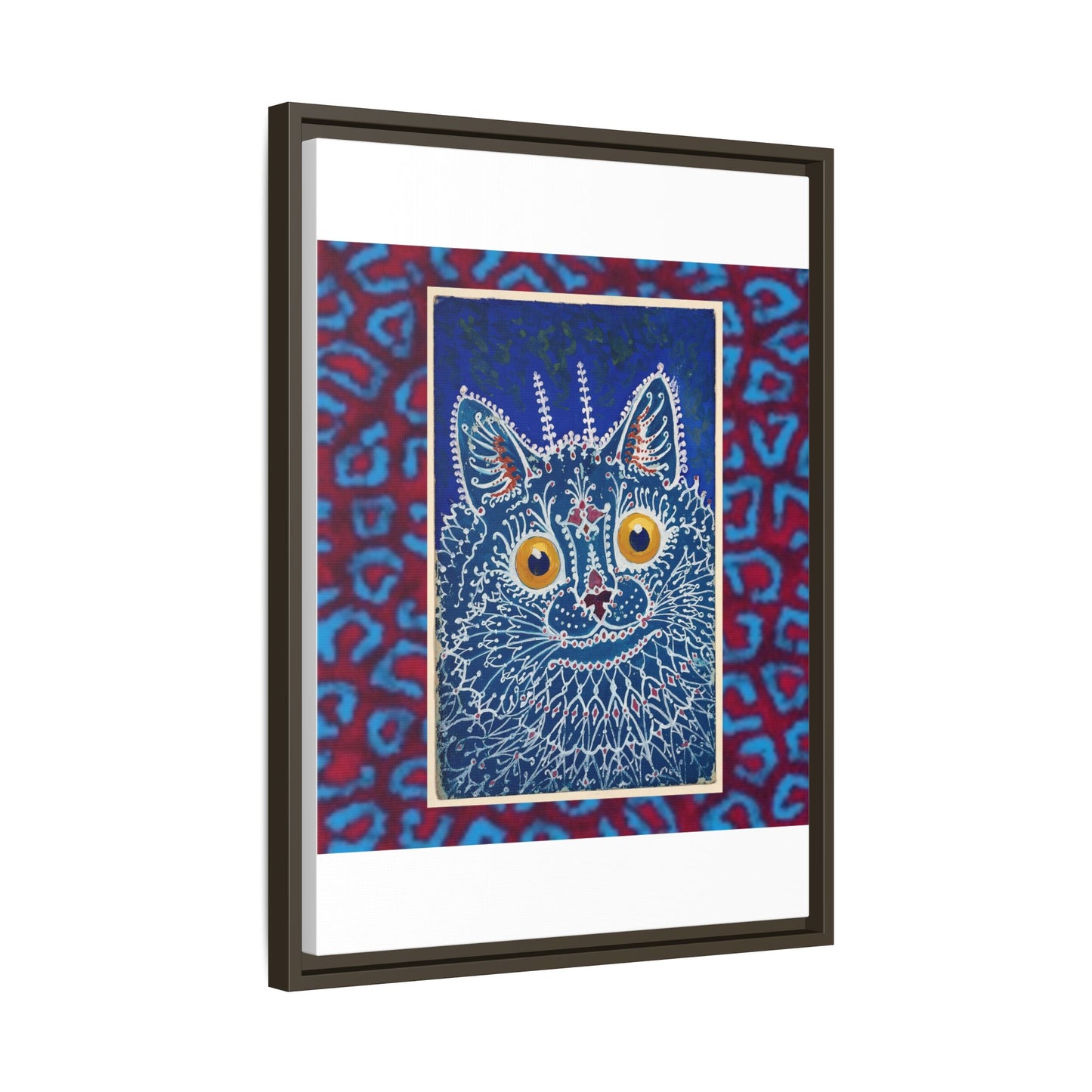 Colorful Cat Framed Matte Canvas Art - Whimsical Home Decor