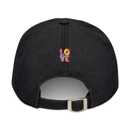 Patriotic Denim Hat USA Flag USA President Trump Fist Love